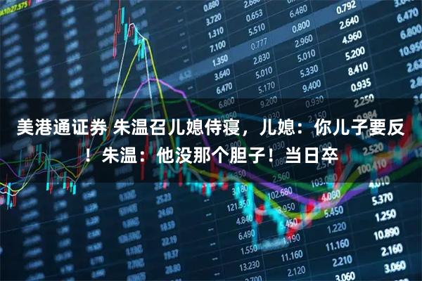 美港通证券 朱温召儿媳侍寝，儿媳：你儿子要反！朱温：他没那个胆子！当日卒